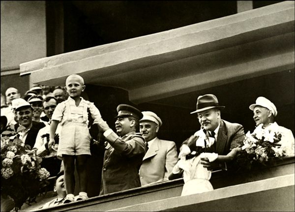 Stalin and Molotov with Soviet Children.