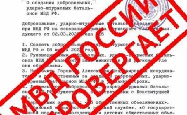 МВД опровергло информацию о формировании добровольных штурмовых батальонов